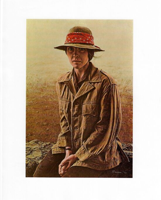 James Bama “Lynne with hat” 1972 Vintage page from ’70s cowboy art book