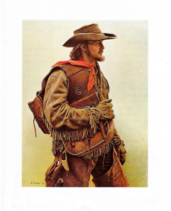 James Bama “Cowboy with hand-made saddle bag” 1973 Vintage art print