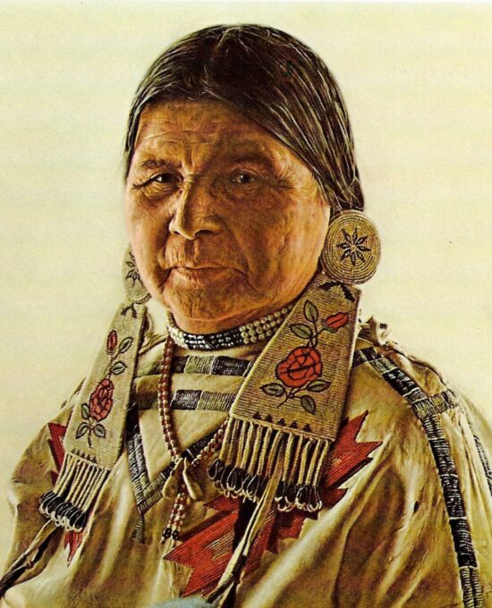 James Bama “Crow Indian Mocassin Maker, Cody, Wyoming” Vintage art print