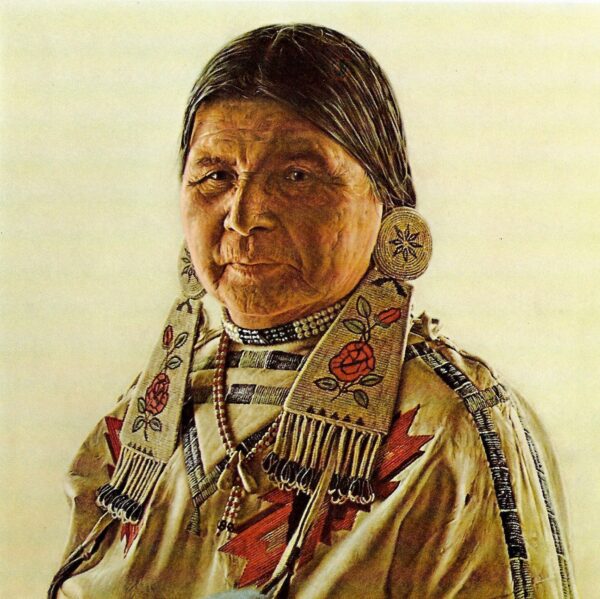 James Bama "Crow Indian Mocassin Maker, Cody, Wyoming" Vintage art print
