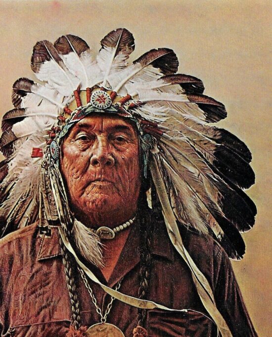 James Bama “Medicine Crow with Father’s Peace Pipe” Vintage art book page