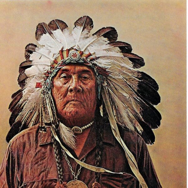 James Bama "Medicine Crow with Father's Peace Pipe" Vintage art book page