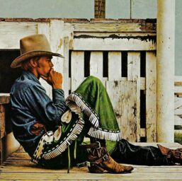 James Bama "The Rookie Bronc Rider" 1974 Vintage page from '70s cowboy art book