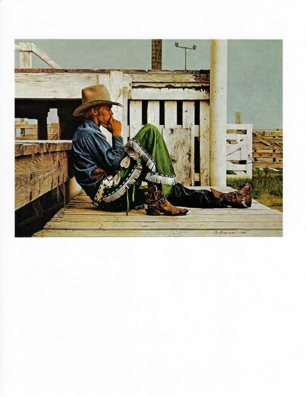 James Bama "The Rookie Bronc Rider" 1974 Vintage page from '70s cowboy art book - Image 2