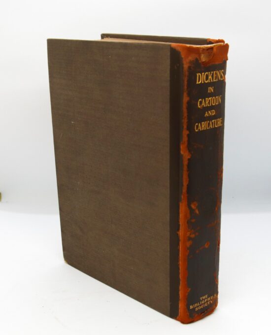 Charles Dickens in Cartoon and Caricature 1924 Limited edition (440 copies printed) Antique book Leather wrapped spine Profusely illustrated