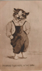 Overalls cat Artist signed postcard [1910] Posted Jersey City to Hensonville A1