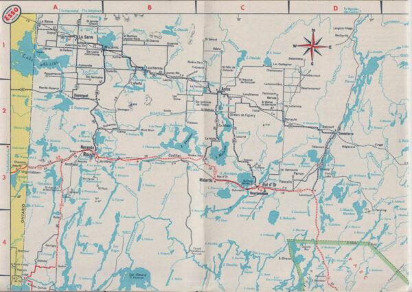Quebec Esso Gas station travel Map [c.1954] 18 panel full color French English - Image 5