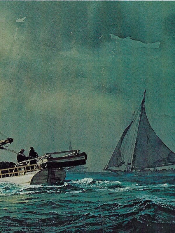 Vintage book page print "Skipjacks Racing, Chesapeake Bay" Carl G. Evers c.1972 - Image 3