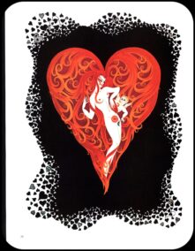 Erte Classic Art Deco Print "Spades" & "Hearts" [1973] The Aces series Vintage art book page