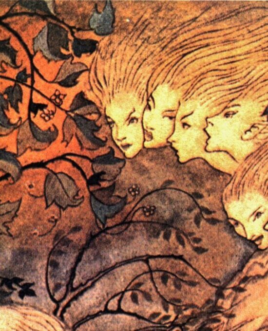 The Tempest Arthur Rackham 1926 art “… and sometimes voices” Color vintage art book page