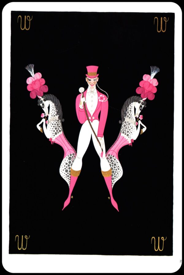 Erte Classic Art Deco Print "W" & "X" [1977] The Alphabet series original vintage art book page