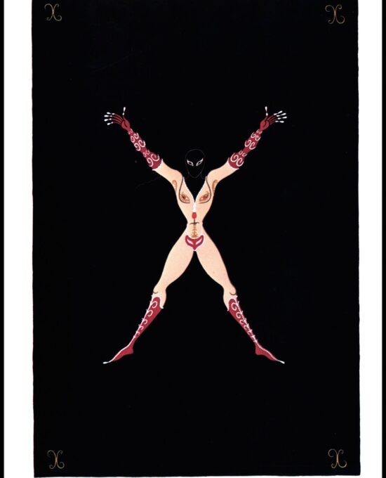 Erte Classic Art Deco Print “W” & “X” [1977] The Alphabet series original vintage art book page