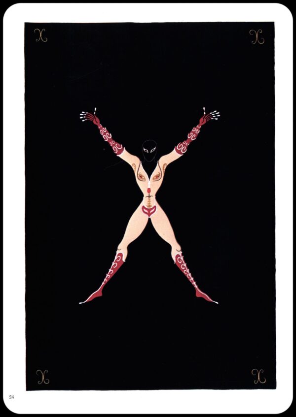Erte Classic Art Deco Print "W" & "X" [1977] The Alphabet series original vintage art book page - Image 2