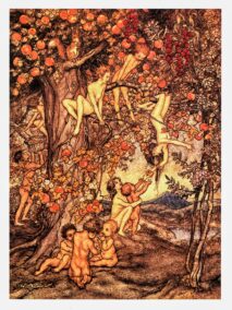 A Wonder Book Arthur Rackham 1922 art "There was no danger, nor trouble of any kind..." Color vintage book page FREE SHIPPING