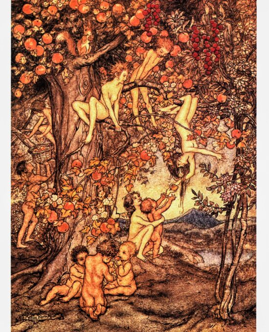 A Wonder Book Arthur Rackham 1922 art “There was no danger, nor trouble of any kind…” Color vintage book page FREE SHIPPING