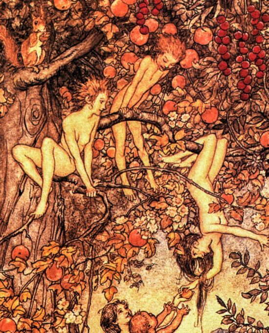 A Wonder Book Arthur Rackham 1922 art “There was no danger, nor trouble of any kind…” Color vintage book page FREE SHIPPING