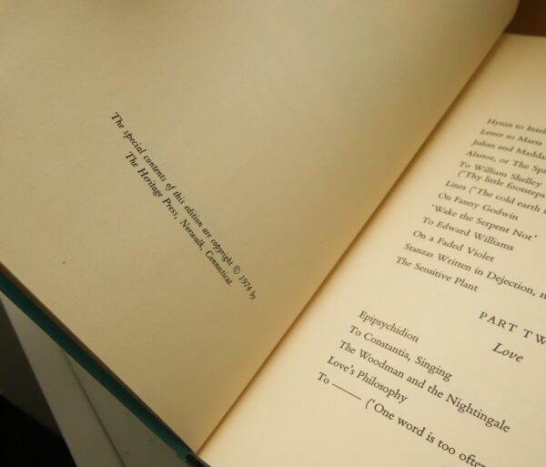 The Poems of Percy Shelley c.1974 Vintage cloth bound hardcover in slipcase with club insert - Image 5