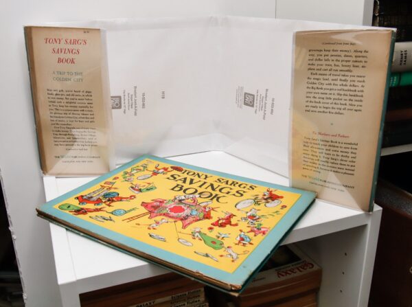 Tony Sarg's Savings Book "A Trip to Golden City" [1946] First edition Large children's picture book with spots to insert coins & dollar bill - Image 4