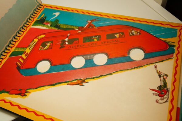 Tony Sarg's Savings Book "A Trip to Golden City" [1946] First edition Large children's picture book with spots to insert coins & dollar bill - Image 10