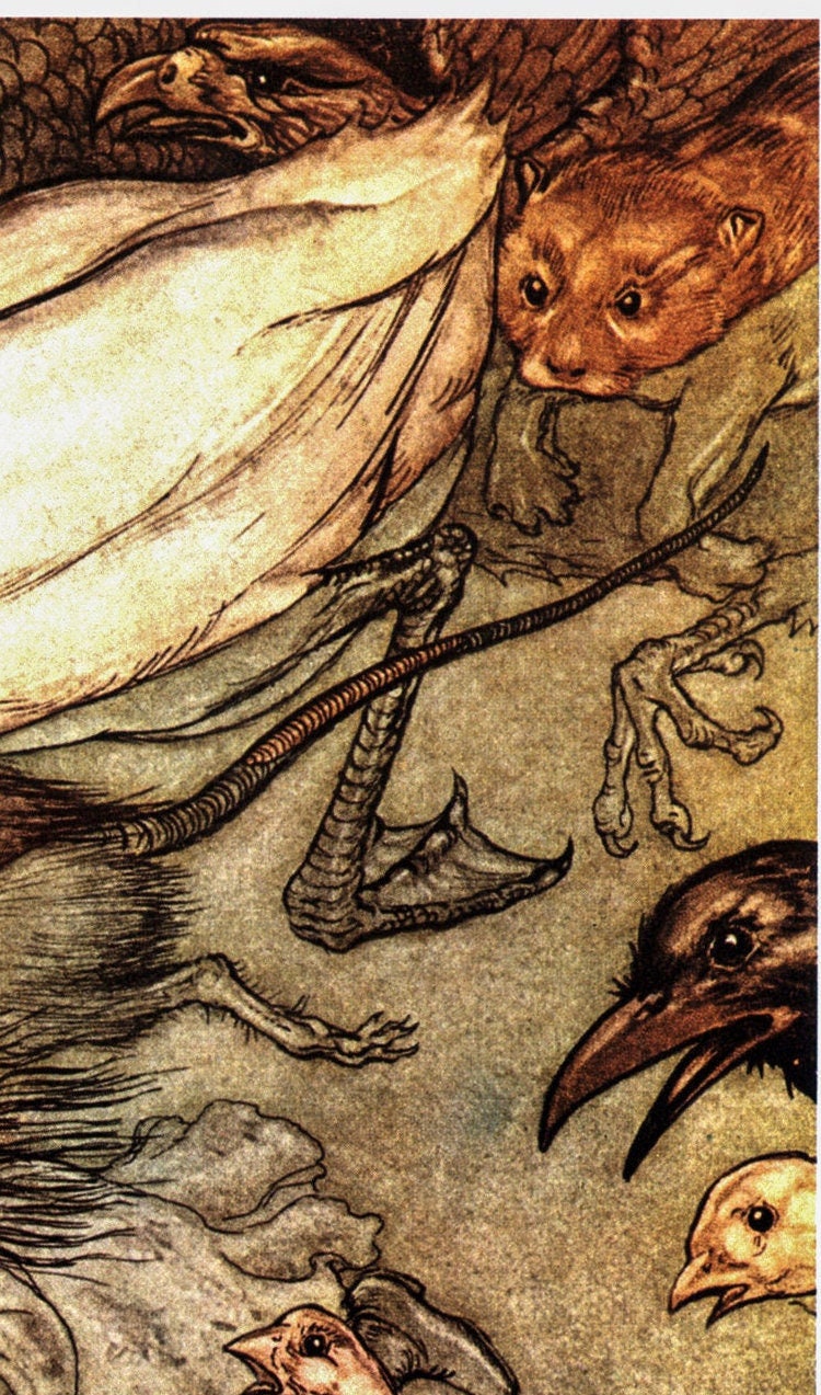 Arthur Rackham Alice in Wonderland Print: "The Pool of Tears" Vintage Book Page - Image 3