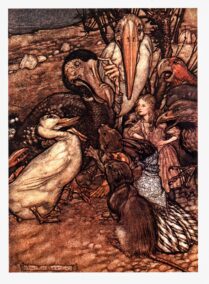 Alice in Wonderland Arthur Rackham [1907] "They all crowded round it..." Color vintage book plate Ready to frame FREE SHIPPING