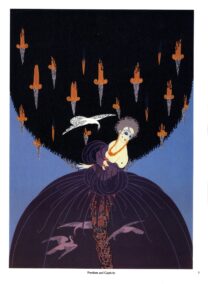 Erte "Freedom and Captivity"/"Love's Captive" [c.1982] Two-sided vintage book page artwork
