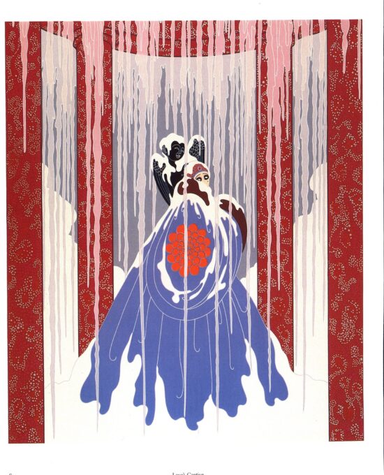 Erte “Freedom and Captivity”/”Love’s Captive” [c.1982] Two-sided vintage book page artwork