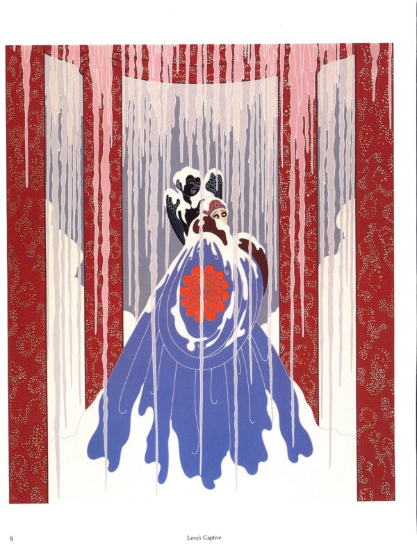 Erte "Freedom and Captivity"/"Love's Captive" [c.1982] Two-sided vintage book page artwork - Image 2