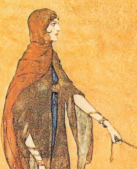 Arabian Nights Edmund Dulac [1907] “The Queen of the Ebony Isles” Vintage book plate FREE SHIPPING
