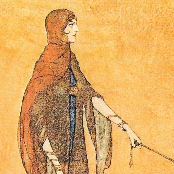 Arabian Nights Edmund Dulac [1907] "The Queen of the Ebony Isles" Vintage book plate FREE SHIPPING
