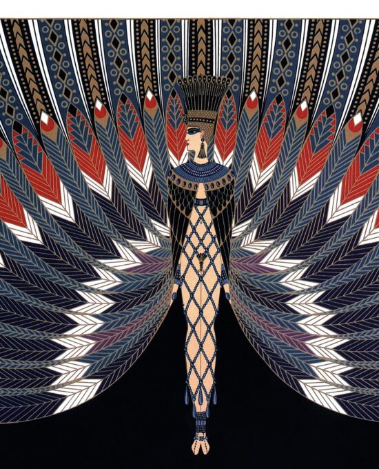 Erte “The Nile / Nature’s Vanity and The Coming of Spring” c.1982 Two-sided vintage book page