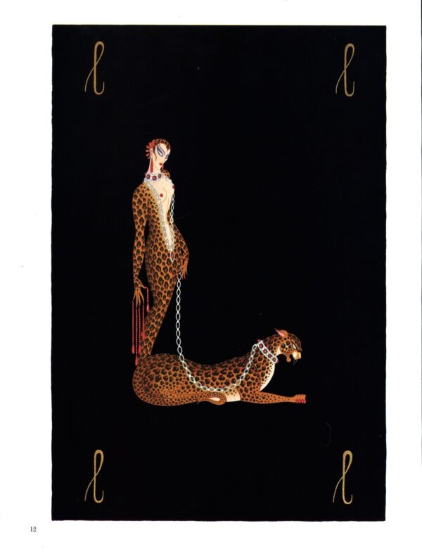 Erte The Alphabet series "K" & "L" 1977 Two-sided vintage book page - Image 2