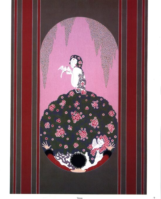 Erte “Venus”/”Adam and Eve” c.1982 Two-sided vintage book page artwork