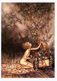 A Wonder Book Arthur Rackham 1922 art "It seemed as if a sudden swarm of winged creatures..." Vintage art book page