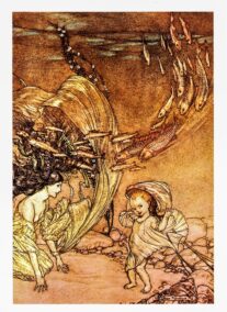 Arthur Rackham [1909] "The Infancy of Undine" Vintage art book page FREE SHIPPING