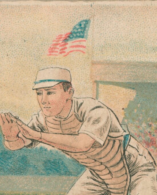 New York Metropolitans Antique Baseball Card print Jim Donahue 1887 13×19″ America’s Pastime