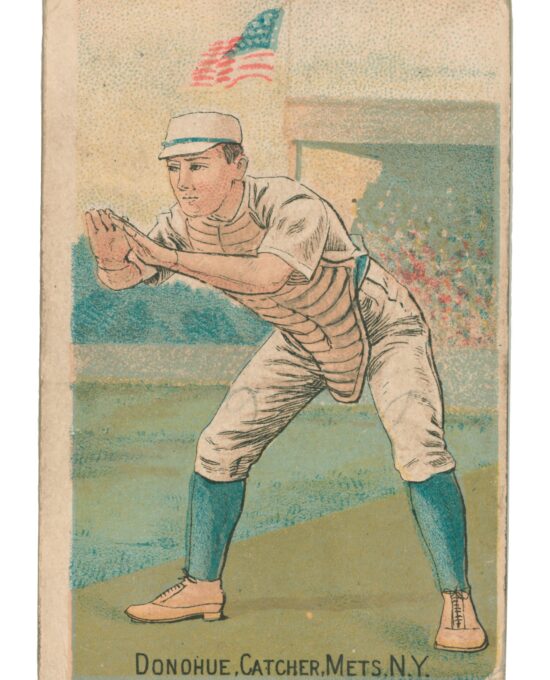 New York Metropolitans Antique Baseball Card print Jim Donahue 1887 13×19″ America’s Pastime