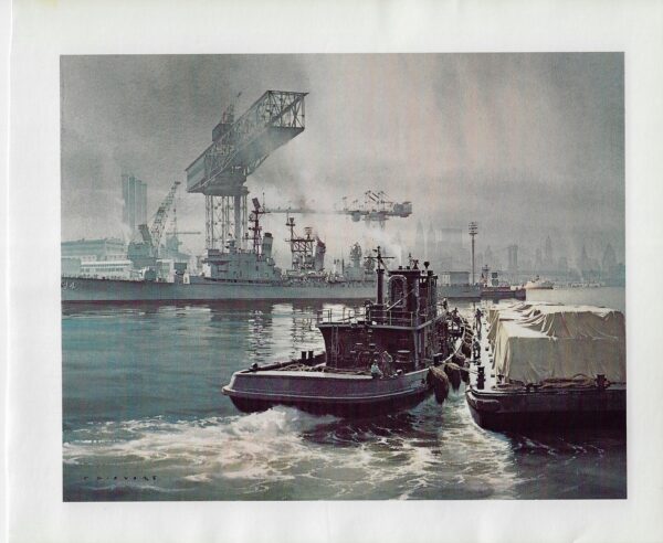 Brooklyn Navy Yard Vintage book page maritime print Carl G. Evers c.1972 - Image 3