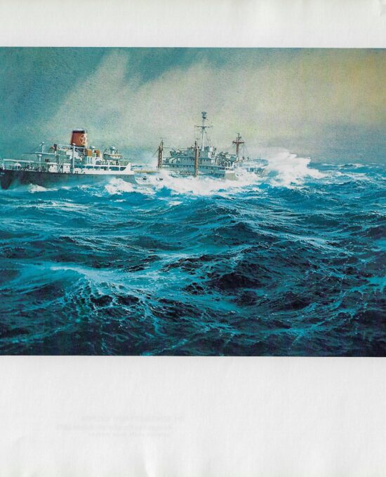 Vintage book page maritime print “Full load of crude” Carl Evers