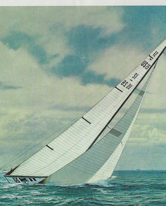 Yacht Courageous Vintage book page maritime print Carl G. Evers Winning the America Cup 1974