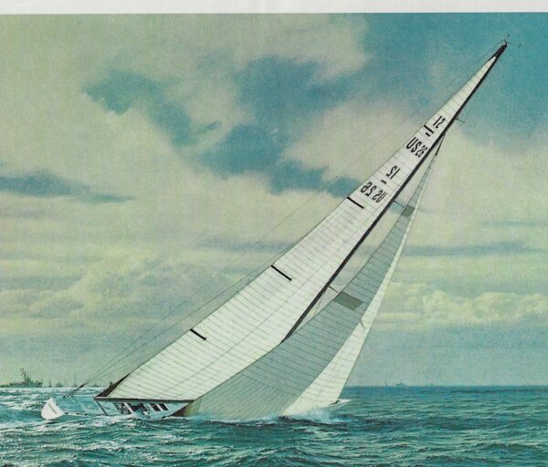 Yacht Courageous Vintage book page maritime print Carl G. Evers Winning the America Cup 1974