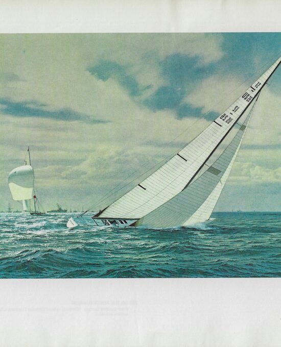 Yacht Courageous Vintage book page maritime print Carl G. Evers Winning the America Cup 1974