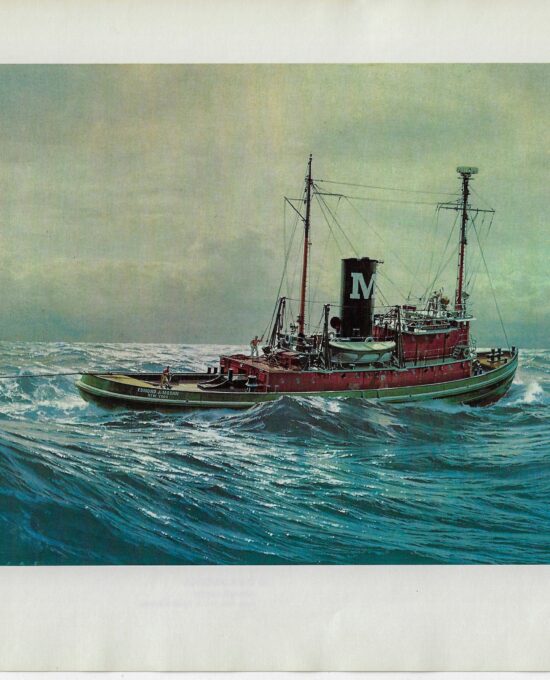 Vintage book print “Edmund J. Moran” Carl G. Evers Deepsea Tugboat
