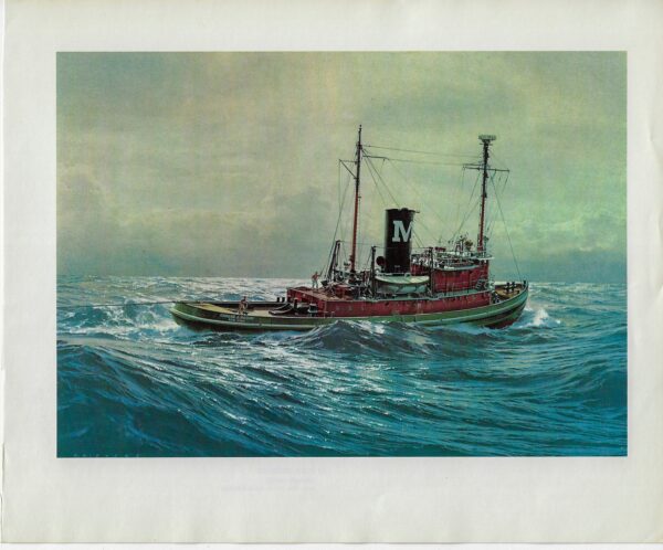 Vintage book print "Edmund J. Moran" Carl G. Evers Deepsea Tugboat