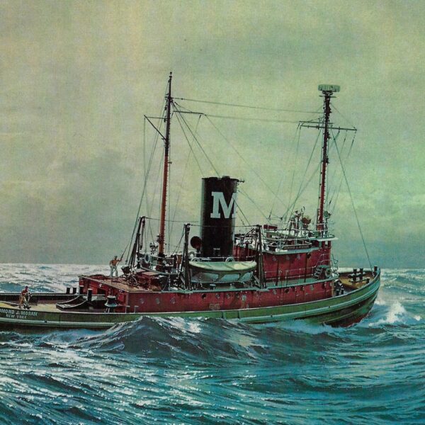 Vintage book print "Edmund J. Moran" Carl G. Evers Deepsea Tugboat - Image 2