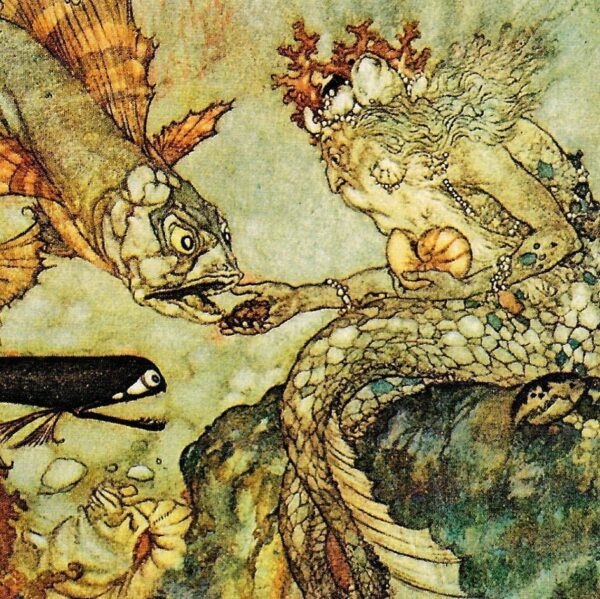 The Little Mermaid Hans Andersen stories Edmund Dulac "The Merman King had been for many years..." Vintage art book page FREE SHIPPING - Image 3