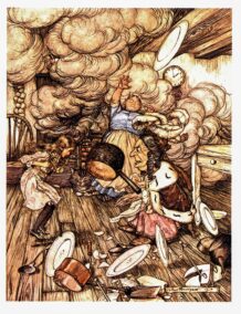 Alice in Wonderland Arthur Rackham [1907] "An unusually large saucepan..." Color vintage book plate Ready to frame FREE SHIPPING