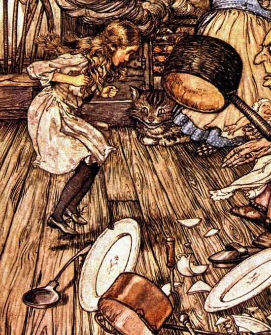 Alice in Wonderland Arthur Rackham [1907] “An unusually large saucepan…” Color vintage book plate Ready to frame FREE SHIPPING