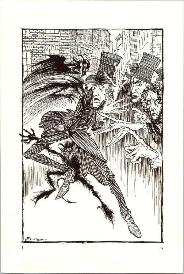 Edgar Allan Poe artwork "The Imp of the Perverse" by Arthur Rackham Vintage book page FREE SHIPPING - Image 2