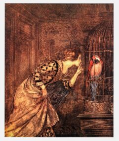 Some British Ballads Arthur Rackham 1919 art "Mary Colven" Color vintage book page FREE SHIPPING